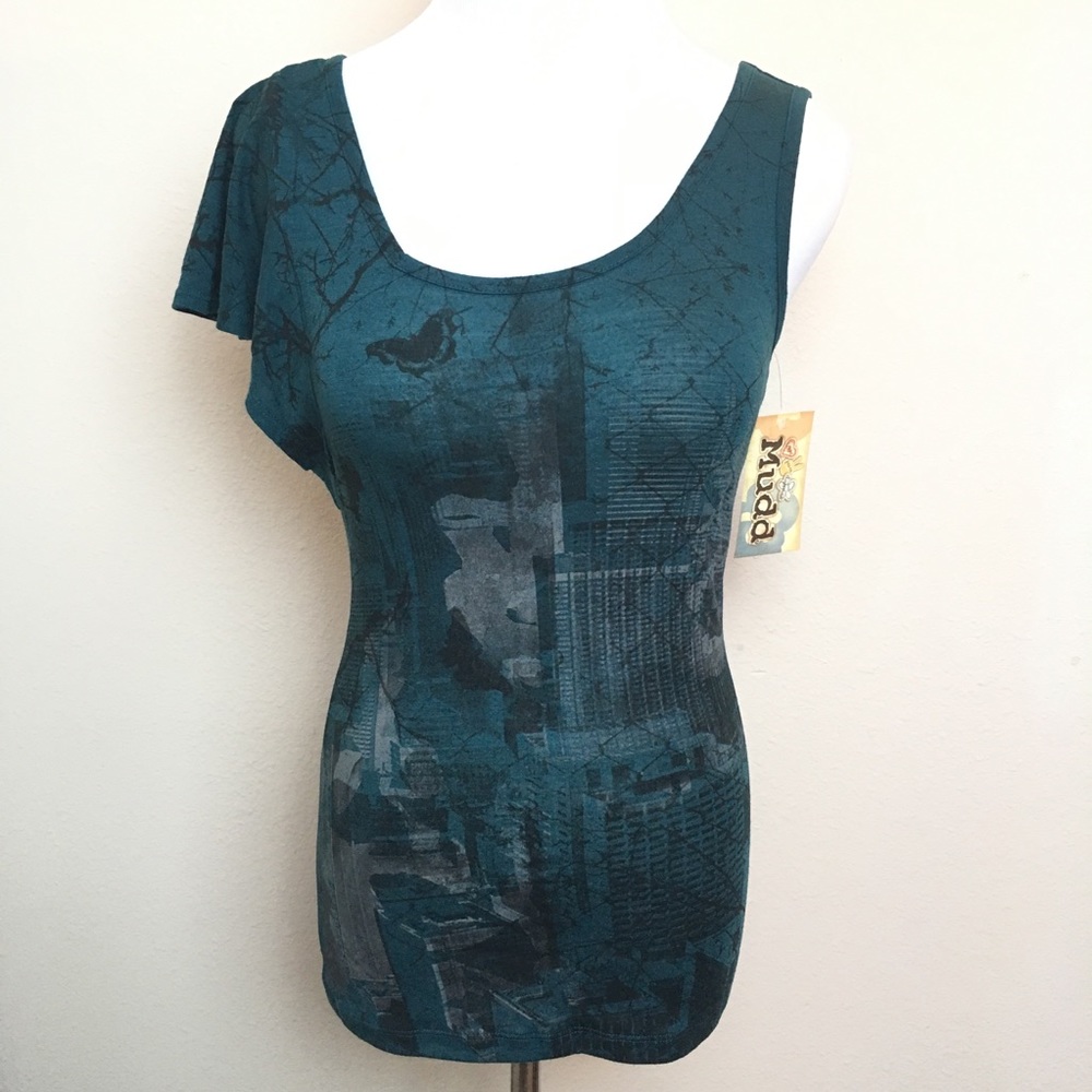XS Teal Mudd Graphic Tee Shirt Tank Top Kohls NWT